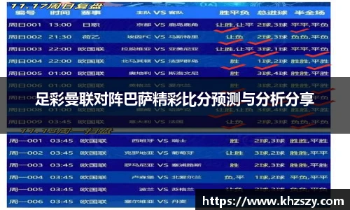 足彩曼联对阵巴萨精彩比分预测与分析分享